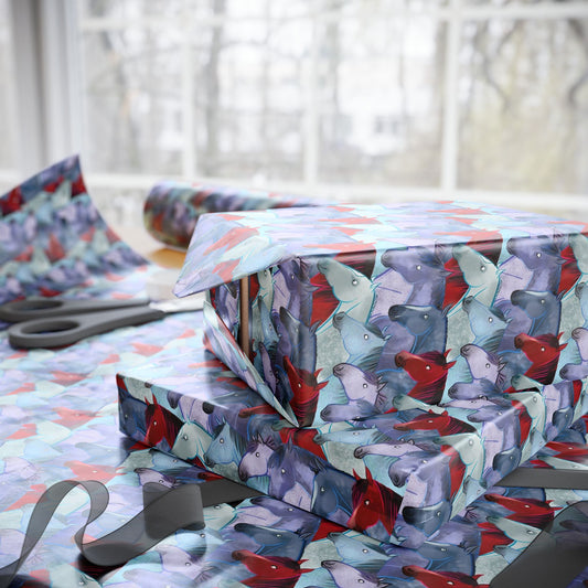 Greys N Bays Equestrian Art Wrapping Paper | Gift Wrap for Horse Lovers