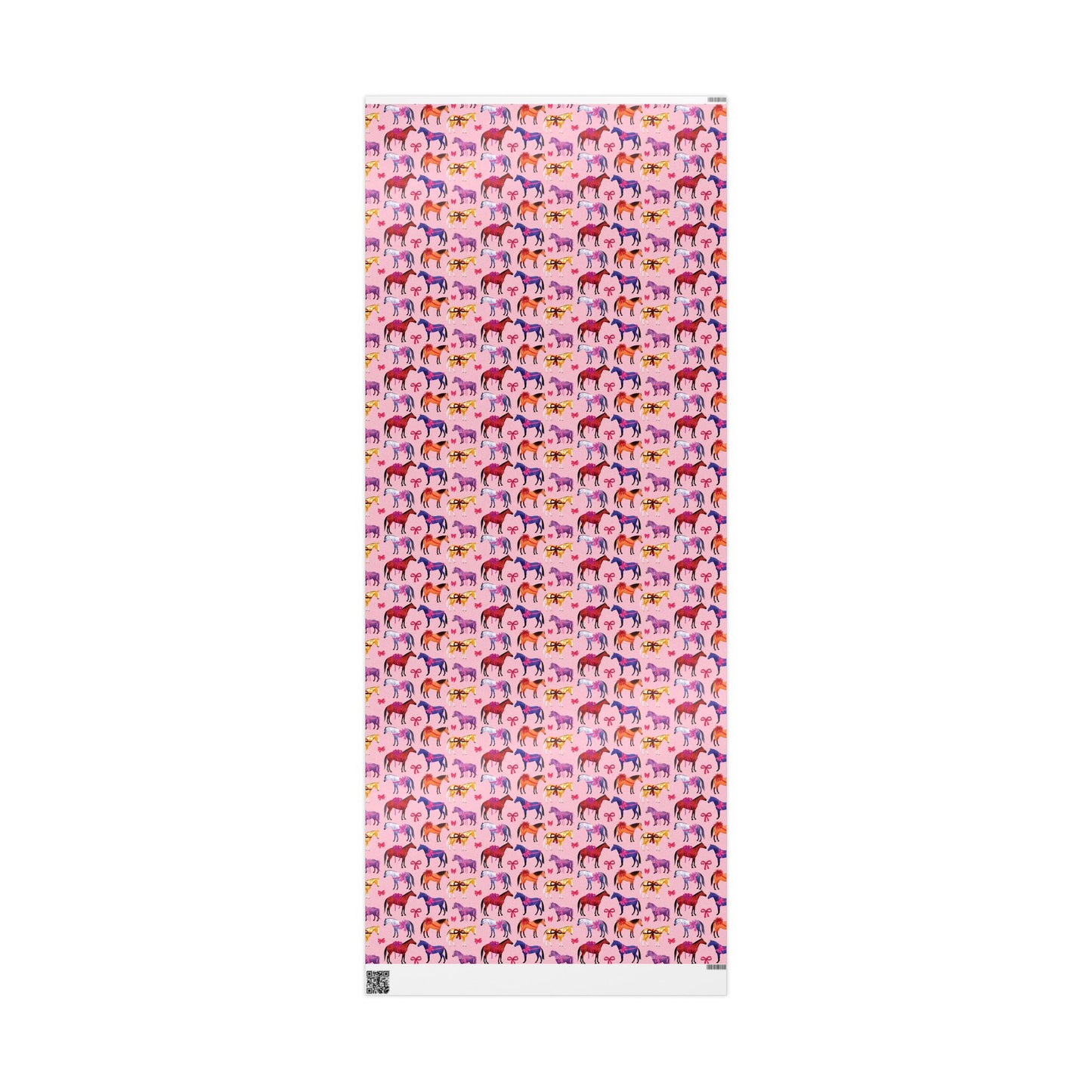 Colorful Horse Breeds | Equestrian Gift Wrap Roll - Pink