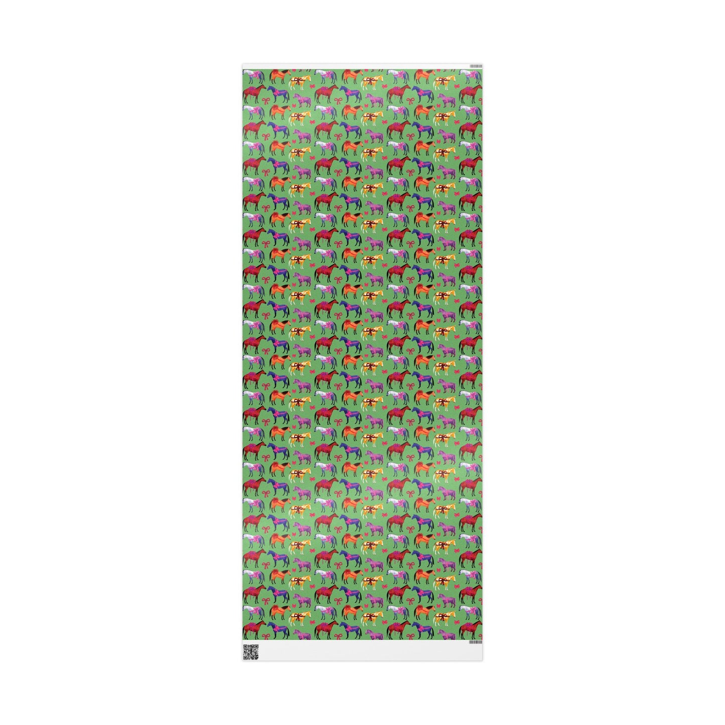 Colorful Horse Breeds | Equestrian Gift Wrap Roll - Green