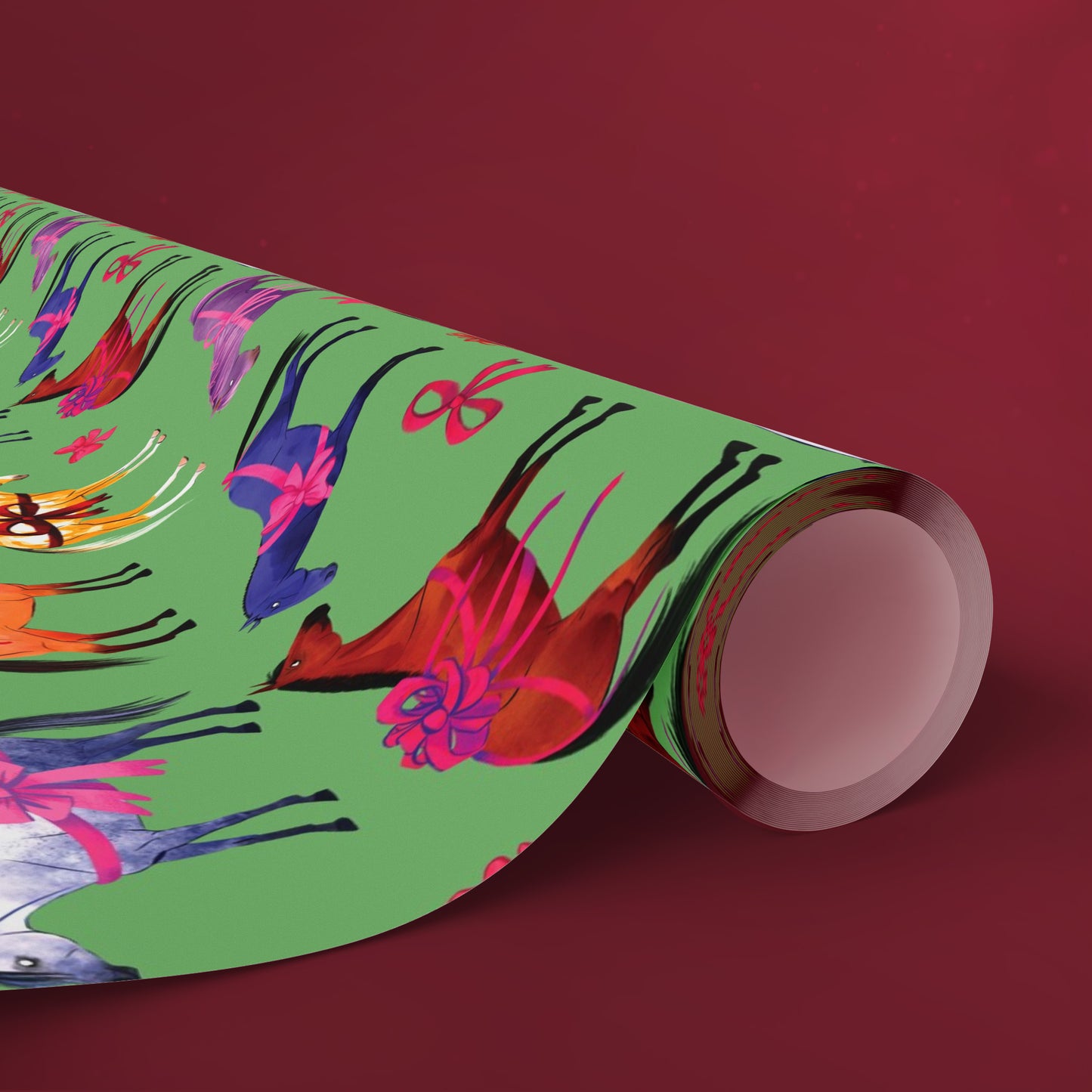 Colorful Horse Breeds | Equestrian Gift Wrap Roll - Green