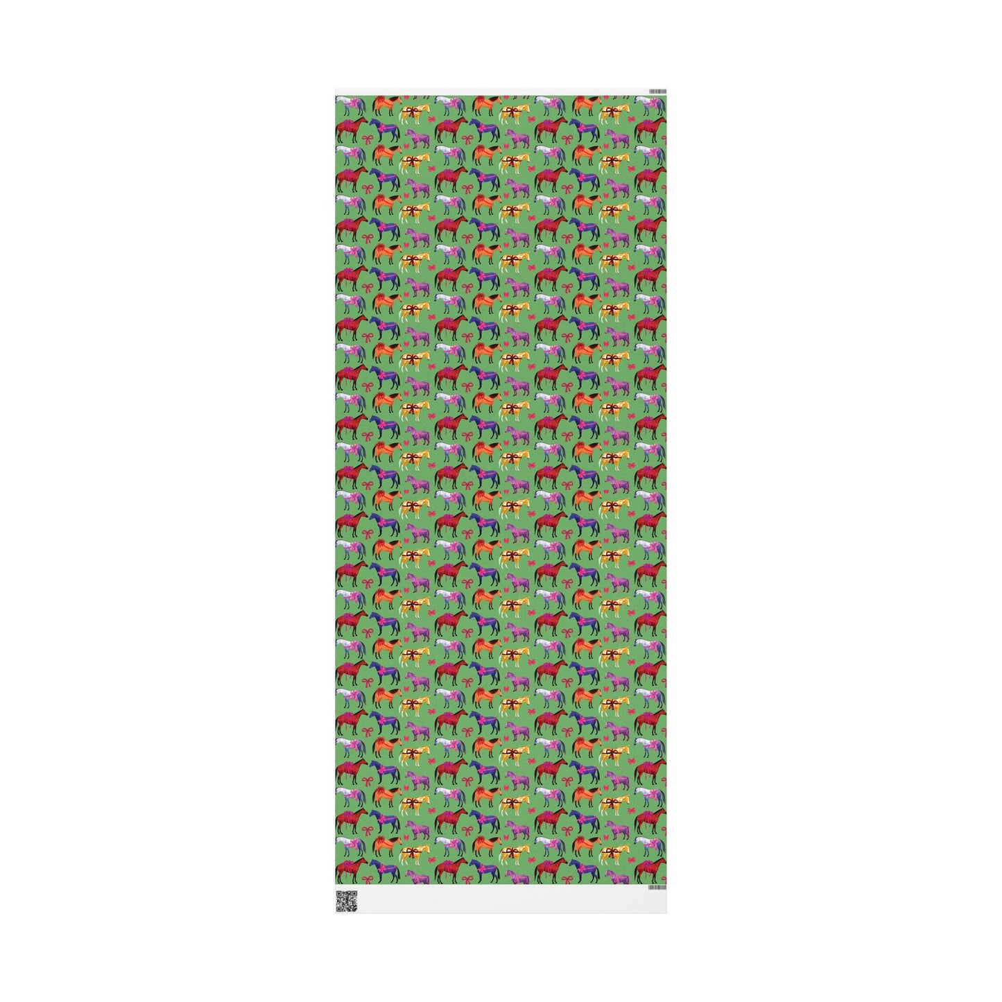Colorful Horse Breeds | Equestrian Gift Wrap Roll - Green