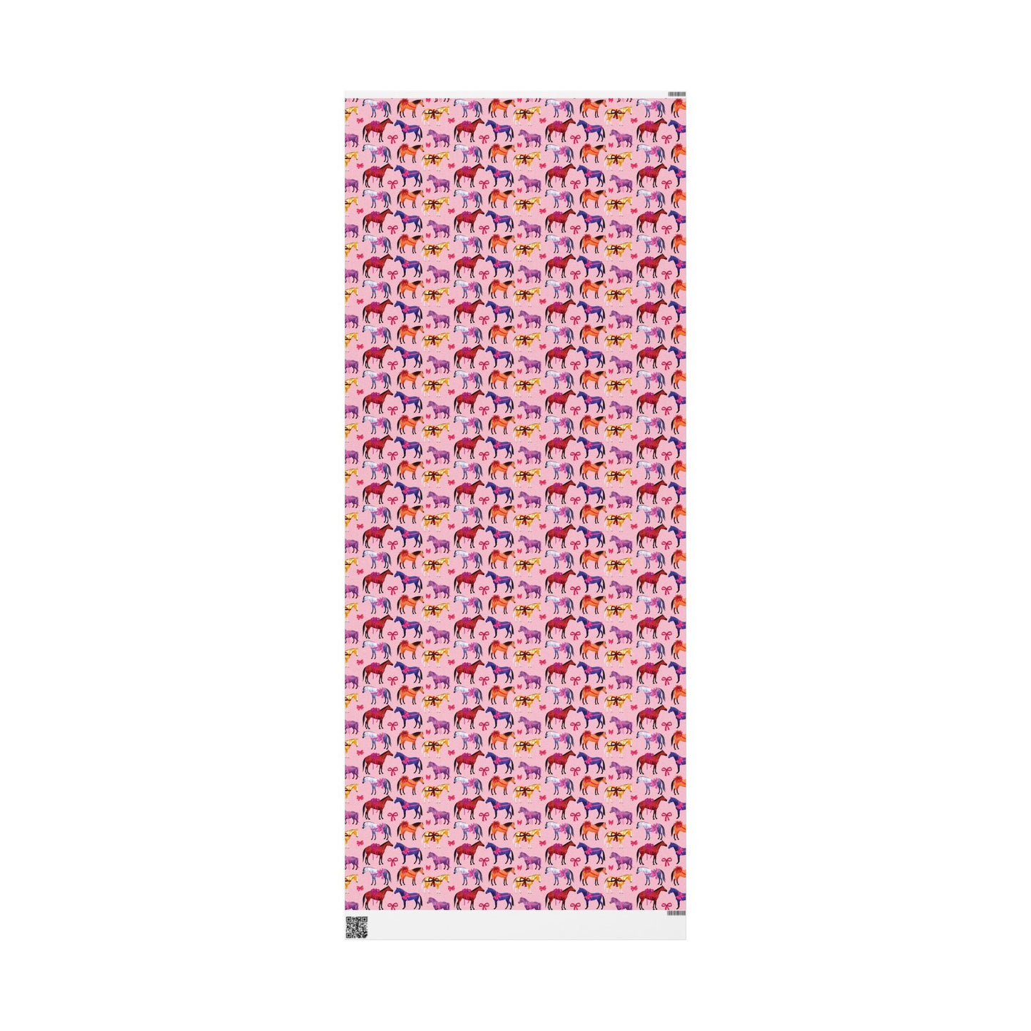 Colorful Horse Breeds | Equestrian Gift Wrap Roll - Pink